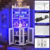 Aheaplus Corner Buffet Bar Cabinet with Top Hutch&Storage Shelves - 3 of 4