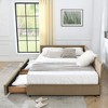 KTMBDW Queen Size Storage Bed Frame, Velvet Upholstered Tufted Sofa Bed Frame with Comfortable Backrest and 2 Drawers for Bedroom, Living Room - 3 of 4