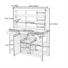 SKRAN 66" Large Outdoor Farmhouse Wooden Potting Bench Table, Garden Workstation with 2 Drawers,Cabinet and Open Shelves for Backyard, Mudroom,Gray - 3 of 4