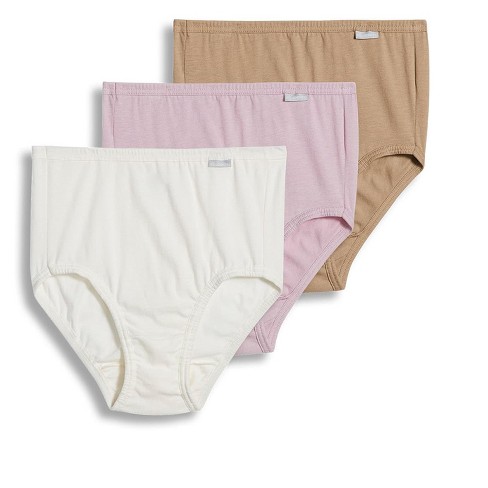 Jockey Womens Elance Brief 3 Pack Underwear Briefs 100% Cotton 7 Ivory/light/pink Shadow : Target