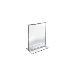 Acrylic Sign Holder A5 2 Packs Sturdy Plastic Table Menu Display Stand for Vendor Conventions Classroom Trade Shows Display Menus 