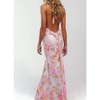 Mocamel Womens Boho Floral Print Halter Maxi Bodycon Dress Summer Sexy Backless Flowy Long Dresses Beach Vacation Sundress - 2 of 4
