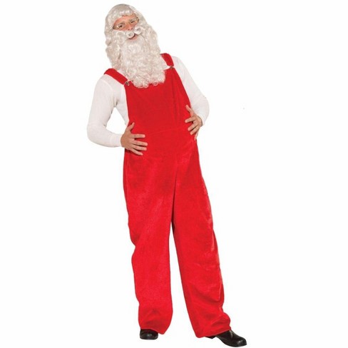 Santa's Red Adult Mens Costume Overalls - image 1 of 1
