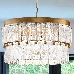 Urban Ambiance Luxury Glam Indoor Chandelier,  16-3/8''H x 24-7/8"W x 24-7/8''D,  Gold Ombre Finish, UHP4951 - 1 of 4