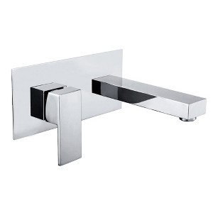 sumerain Wall Mount Bathroom Faucet and Rough in Valve Included Chrome, Left-Handed Single Handle - 1 of 4