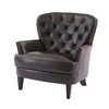 32.5" PU Upholstered Accent Chair with Solid Wood Legs, Nailhead Trim and Vintage-Inspired Design - 3 of 4
