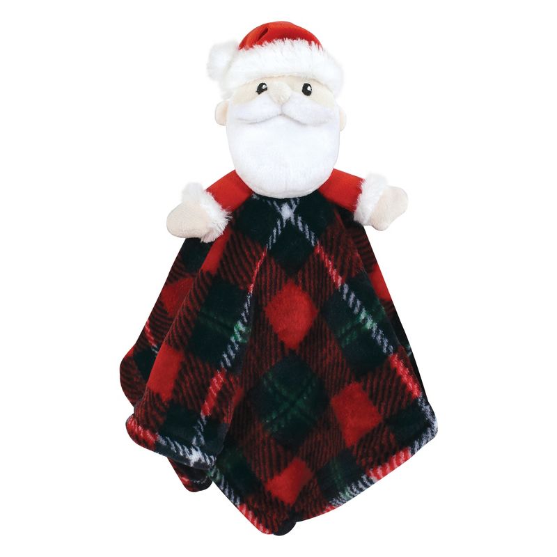 Hudson Baby Unisex Baby Plush Blanket with Toy, Rudolph And Santa Plaid, One Size, 4 of 6