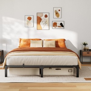14 Inch King Bed Frame, Heavy Duty Metal Platform Bed Frame with Durable Iron Slat Support and Legs, No Box Spring Required, Tool-Free Bed Frame - 1 of 4