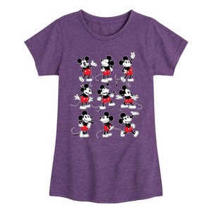 Girls' - Disney - Mickey Poses Grid Fitted Short Sleeve Graphic T-Shirt - 1 of 4