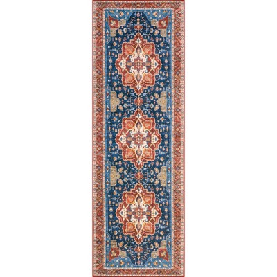 Nuloom Hera Medallion Spill Proof Treated Pet Friendly Premium Machine Washable Area Rug