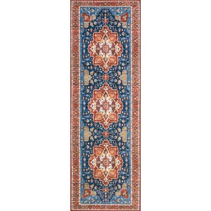 Nuloom Hera Medallion Spill Proof Treated Pet Friendly Premium Machine Washable Area Rug - 1 of 4
