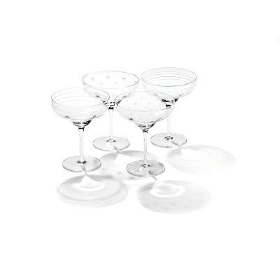 Oneida Clear Etched Glass Margarita Cocktail Set, 4 Pieces