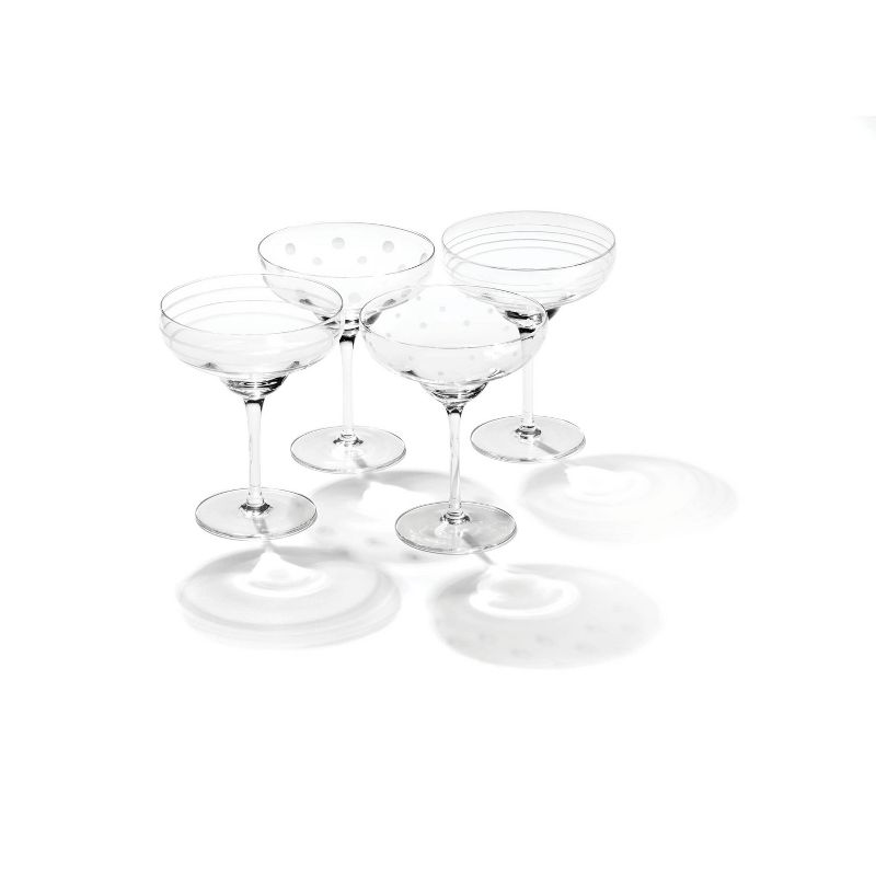 Oneida 4pc 10oz Mingle Etched Margarita Cocktail Glass Set, 3 of 4