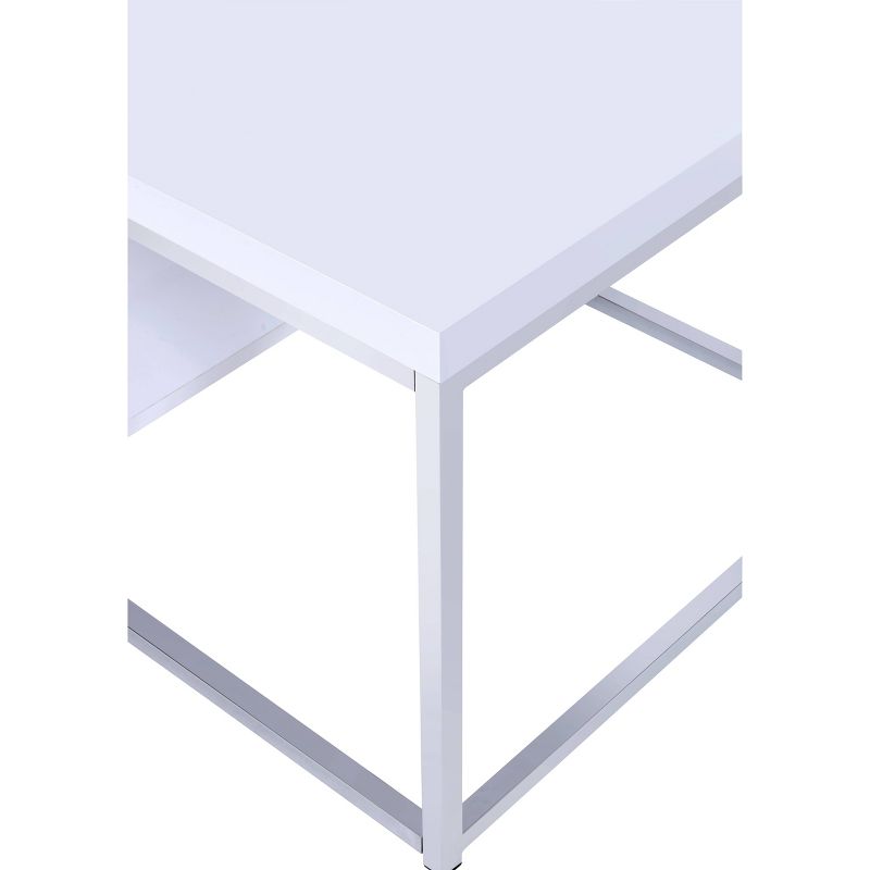 Lucia End Table White/Chrome - Steve Silver Co., 3 of 6
