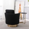 Teddy Swivel Chair With Smooth 360-Degree Golden Metal Swivel Base, Swivel Chairs Accent, Accent Chairs Swivel With Seat Cushion-Cuddlewood - 3 of 4