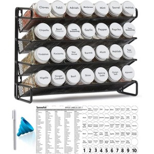 Spice Rack Organizer, Comes with 20-36 Jars and 386 Labels, for Cabinet, Countertop, Pantry or Wall Mount - SpaceAid® - 1 of 4