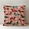 Lomsoe 1pc Christmas Red Plaid Dog Print Pillow Cover Home Comfort Decorative Pillowcase Sofa Cushion Cover - 3 of 4