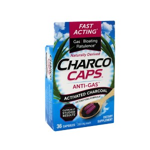 CharcoCaps Anti-Gas Dietary Supplement Formula for Gas, Bloating, and Digestive Relief – 36 Count - 1 of 4