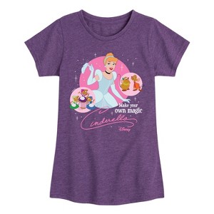 Girls' - Disney Princess - Cinderella Make Your Own Magic Fitted Short Sleeve Graphic T-Shirt - 1 of 4