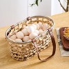 Farmhouse Egg Basket, Handmade Wicker Hyacinth Egg Collecting Basket with Handle for Fresh Eggs - 3 of 4