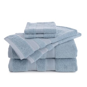 Martex Clean Essentials Solid Low Lint 6-Piece Towel Set - 1 of 4