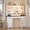 PAKASEPT Farmhouse Vanity Desk with Mirror and Lights, with Power Outlet, 5 Drawers, 4 Cabinets, 3 Lighting Modes&Storage Shelves - 4 of 4