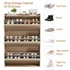 Wooden Shoe Cabinet with 2 Flip Drawers, Home Shoe Organizer, Shoe Rack with Adjustable Shelf, for Entryway, Hallway, Living Room - 2 of 4