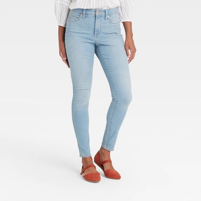 light blue high rise skinny jeans