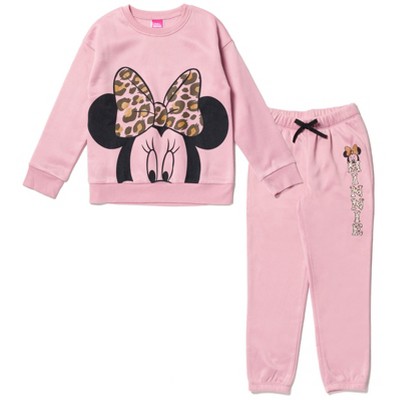 Disney Lilo & Stitch Minnie Mouse Girls Fleece Sweatshirt and Jogger Pants Little Kid to Big Kid 