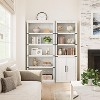 Farmhouse Book Case with Doors, 5 Tier Book Shelf with Cabinet, Wood 68.7" Tall 5 Shelf Book Case for Living Room, Home Office - 2 of 4