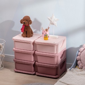 Whisen 3 Tier Kids Storage Unit, 9 Drawer Chest Toy Organizer Plastic Bins, Perfect Gift for Boys Girls Toddlers - 1 of 4