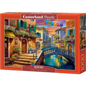 1000 Piece Jigsaw Puzzle, Venetian Dream, Vibrant Venice canal scene, Italian charm, Adult Puzzle, Castorland C-105281-2 - 1 of 4