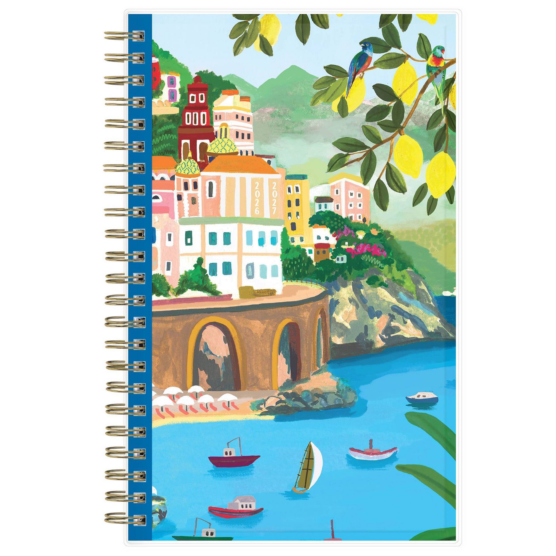 Rhi James for Blue Sky Weekly/Monthly Planning Calendar (15 Month) Wirebound 5"x8" Clear Multi Cover - Atrani Lemons