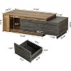 Tribesigns 47"-78" Extendable Farmhouse Coffee Table, 2-Drawer Rectangle Coffee Storage, Wood Convertible Center Table for Living Room - 3 of 4