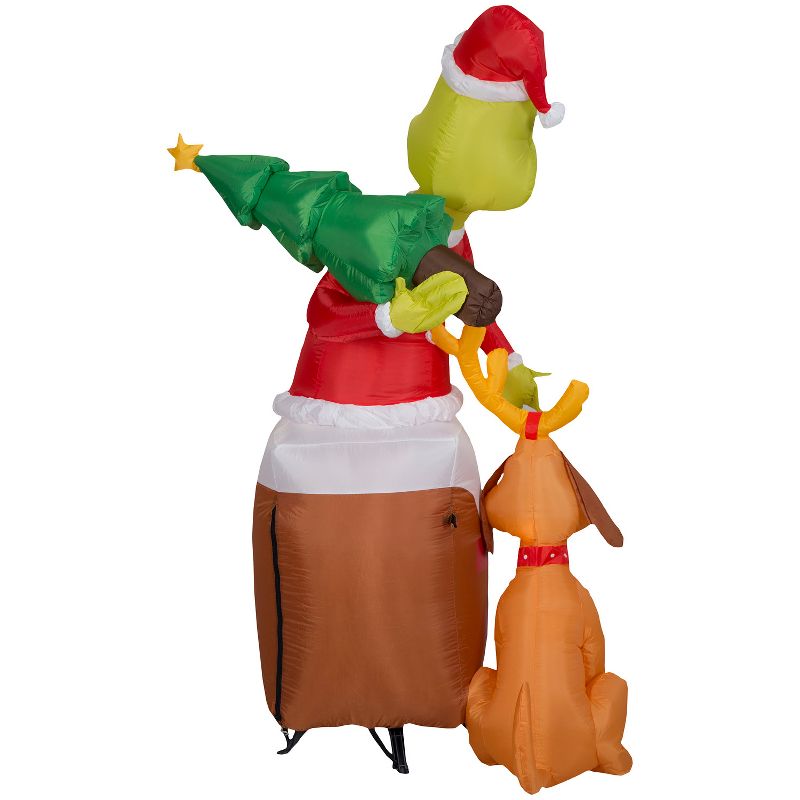 Gemmy Christmas Inflatable Grinch and Max Chimney Scene, 5.5 ft Tall, Multi, 4 of 7