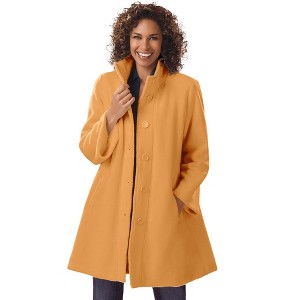 Woman Within Plus Size Fleece Swing Funnel-Neck Coat - 1 of 4