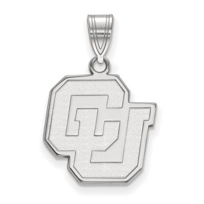Black Bow Jewelry 14k White Gold Colorado Buffalos NCAA Medium Pendant