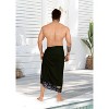 HAPPY BAY Men's Swimwear Beachwear Summer Wrap Sarong One Size Geometric Black - 4 of 4