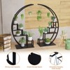 CuisinSmart 5 Tier Tall Metal Plant Shelf with Hooks, Half Moon Shape Large Plant Shelf 2 Pack for Home Patio Lawn Garden Balcony, Black - 4 of 4