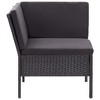 vidaXL 3 Piece Patio Lounge Set with Cushions Poly Rattan Black - 4 of 4