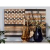 Wood American Flag Handmade Wall Decor Dark Brown - Olivia & May: Carved Patriotic Art, Farmhouse Style, Vertical Display - 3 of 4