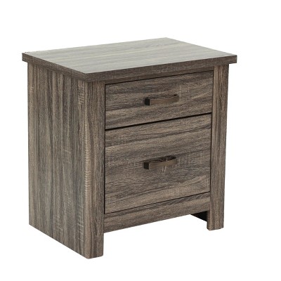 Vynxaria Wood Nightstand - Gray Oak Color, 24" x 16" x 24"H, Versatile Design, Bedroom Essential