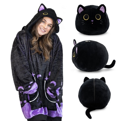 Cosmo the Black Cat Snugible Blanket Hoodie Plushie