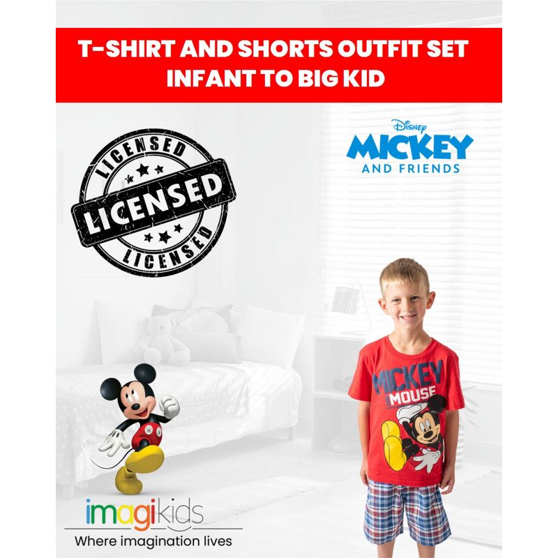 Disney Mickey Mouse Lion King Simba Baby T-Shirt and Shorts Outfit Set Infant, 3 of 9