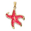 Black Bow Jewelry 14k Yellow Gold Pink Enameled Starfish Pendant - 3 of 4