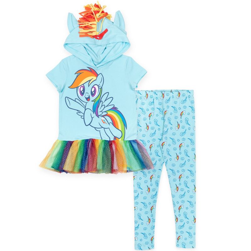 My Little Pony Rainbow Dash Pinkie Pie Girls Cosplay T-Shirt and Leggings Little Kid to Big Kid, 1 of 8