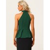 Allegra K Women's Sleeveless Summer Beach Pleated Halter Neck Peplum Shirts - 4 of 4