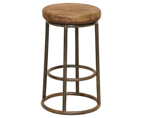 Backless 24" Counter Stool Metal/Brown