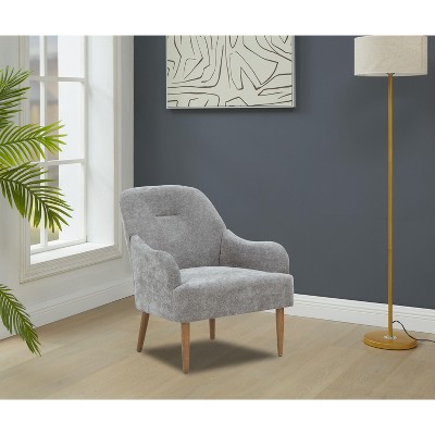 Okak Modern Chenille Armchair with Wooden Legs,Plush Living Room Accent Chair for Bedroom,Office