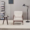 TiramisuBest Mid-Century Accent Chair & Coffee Table Set,Vintage Luxury Design, Beige Leisure Chair & Walnut-Tone Table for Living or Bedroom - 2 of 4